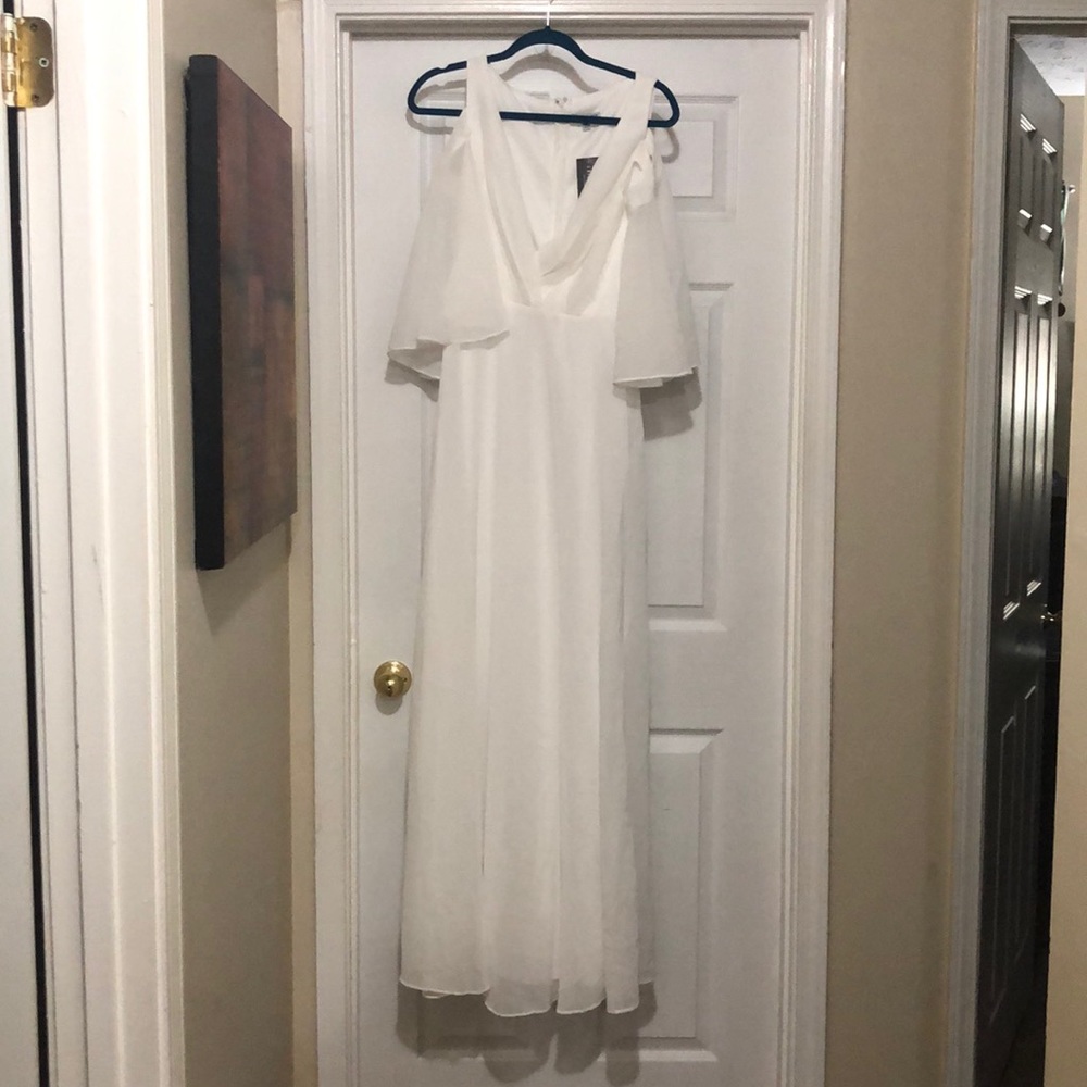 Fashion Nova White Debutante Dress